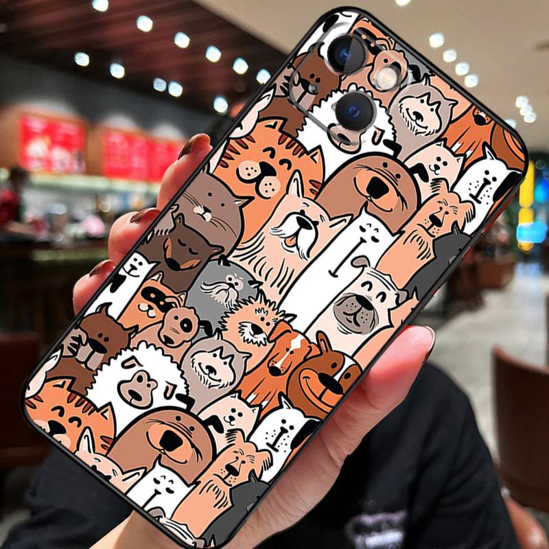 French Bulldog Beagle Dogs Pattern For iPhone 12 11 14 13 Pro Max Mini XS Max XR X SE 2020 6S 7 8 Plus Case Phone Back Cover