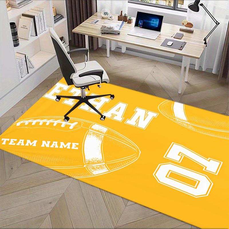 Büroteppich Fußball-Thema Design mit "Teamname", "Ethan" und "07" für Sofateppich, Stuhl