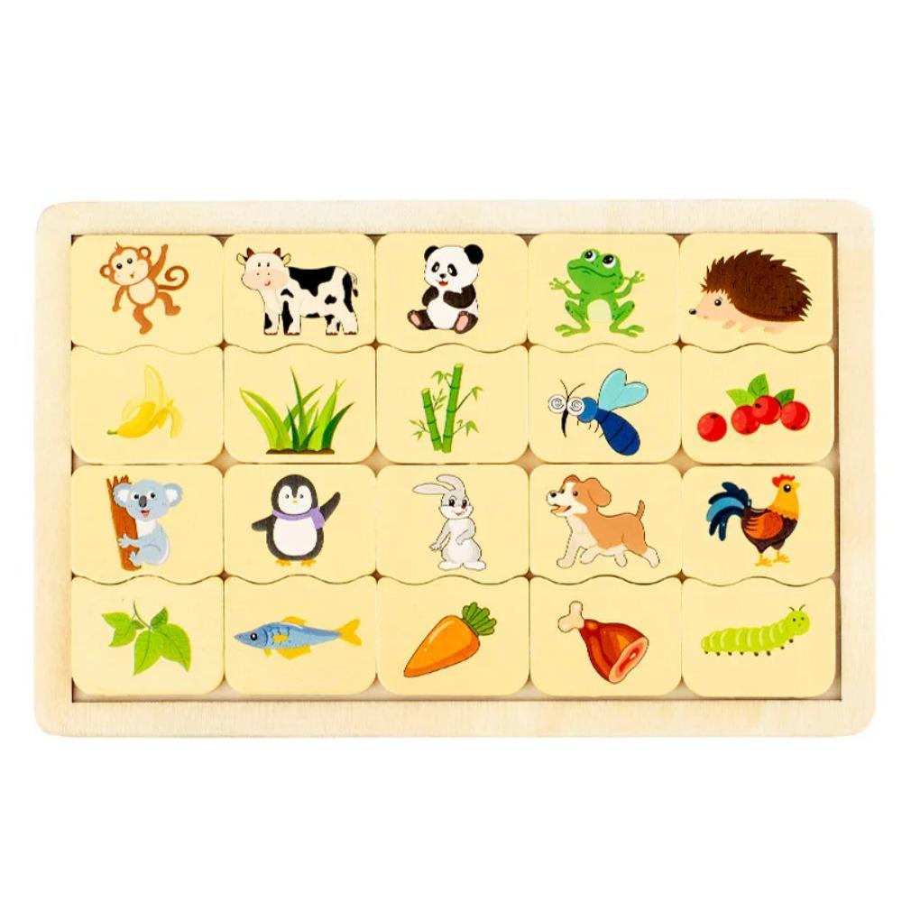 Kids Number Animal Cognitive Matching Puzzle Montessori Concentration Memory Training Wooden Educational Toys for Children