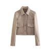 Jackets For Womens Autumn Fashion Solid Front Pockets Button Long Sleeve Jacket Elegant Woman Casual Outerwear Coat