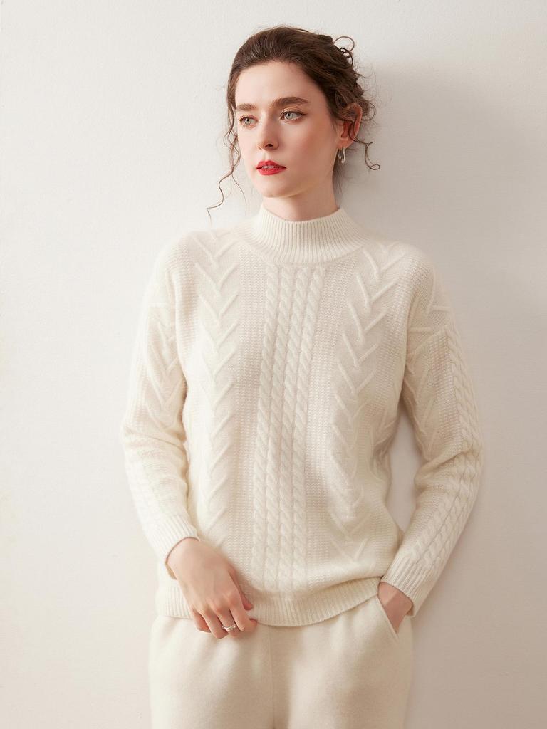 Women's Heavyweight Cashmere Half-High Neck Knit Top