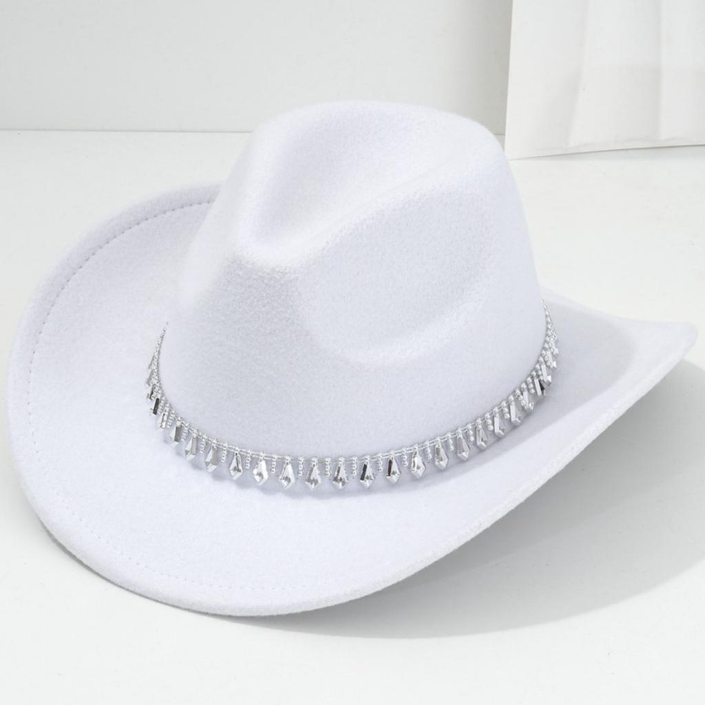 Men's and women's western cowboy hats rhombus swords tweed felt top hats birthday party hats jazz hats