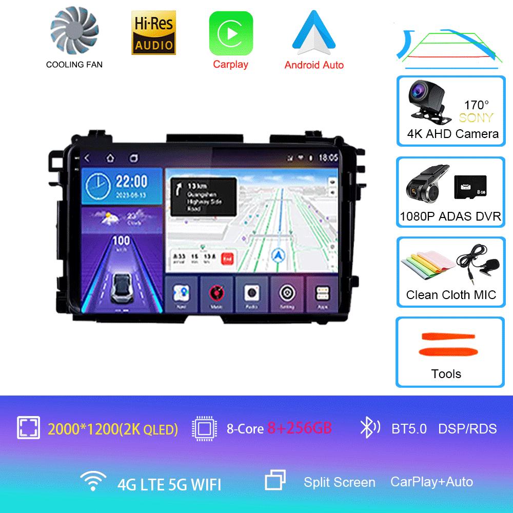 Android 14 2Din GPS Bluetooth Multimedia Player For Honda HR-V HRV XRV Vezel 2013-2019 Car Radio Dual Cameras 360 Camera Carplay