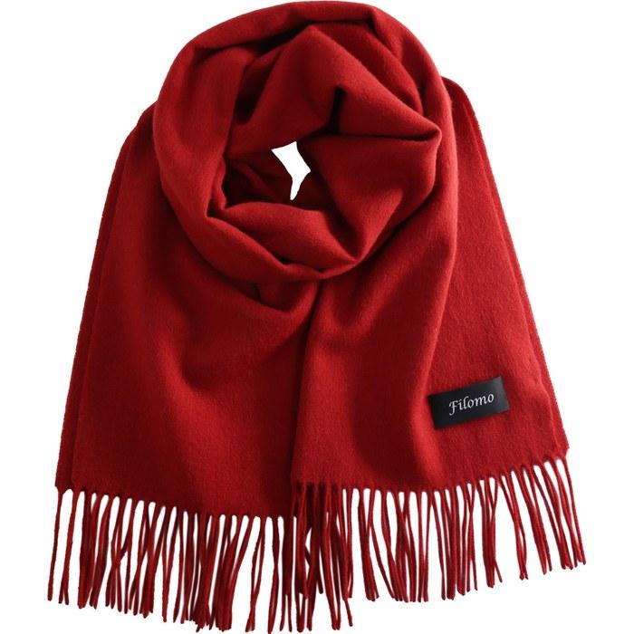 [Filomo] Cashmere Blend Muffler (Red, 190x50cm)