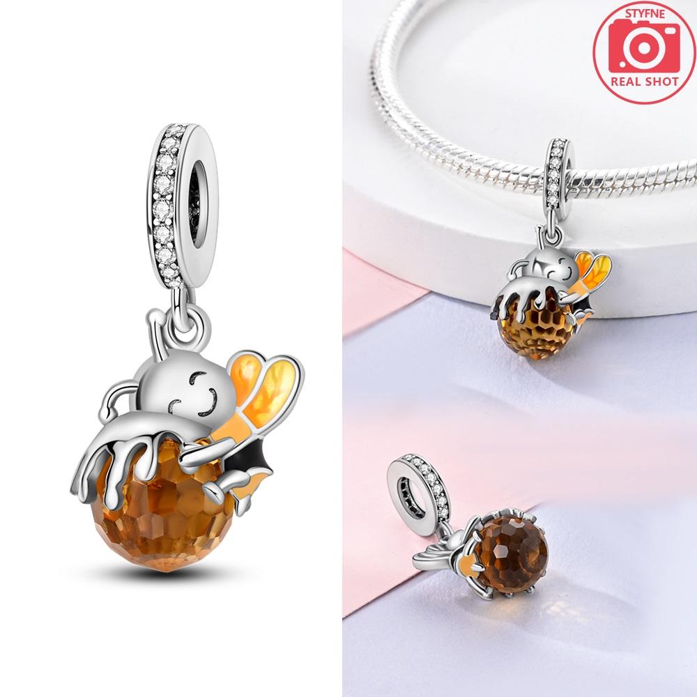 Creative Copper Metal Colorful Cute Bee Charm Bead Component Compatible With Bracelet High Quality Fine Jewelry Women's Outing Trendy Fashion High