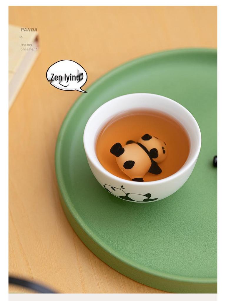 Ceramic Panda Tea Pet Set: Blowing Bubbles Tasting Teacup