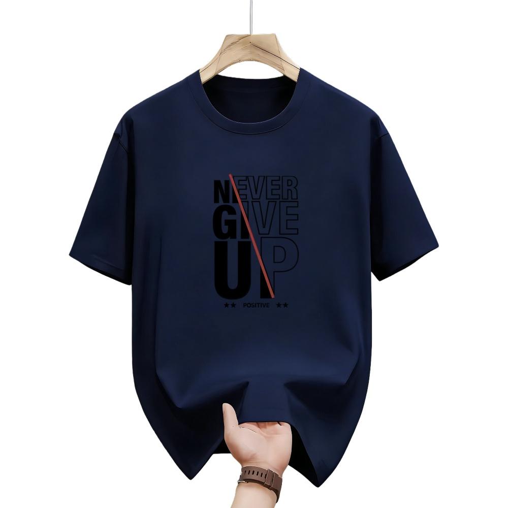

Mens Positive Monogram Print TShirt Never Give Up Fashion Letter Graphic Casual ShortSleeved Comfortable Top Goth Tshirts 4XL