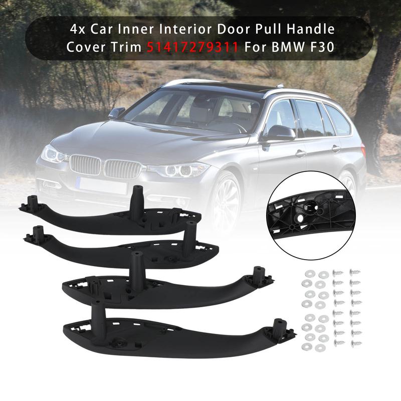 Artudatech 4x Car Inner Interior Door Pull Handle Cover 51417279311 For BMW F30 F31 F34