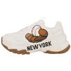 MLB Big Ball Chunky Glove New York Yankees Leather Retro Slip Resistant Durable Low Top Dad Shoes Unisex Sneakers Ivory 32SHCP111-50I