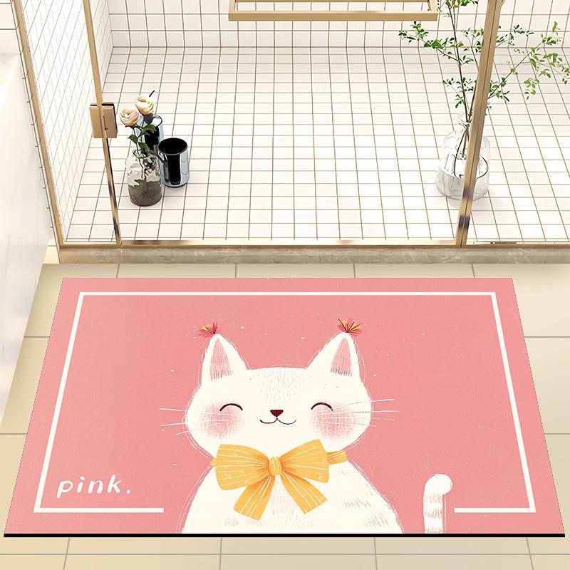 Cartoon Tier Badezimmermatte Rutschfeste Schnelltrocknende Matte Haushaltstoilettenteppich Saugfähige Matte für Badezimmertür