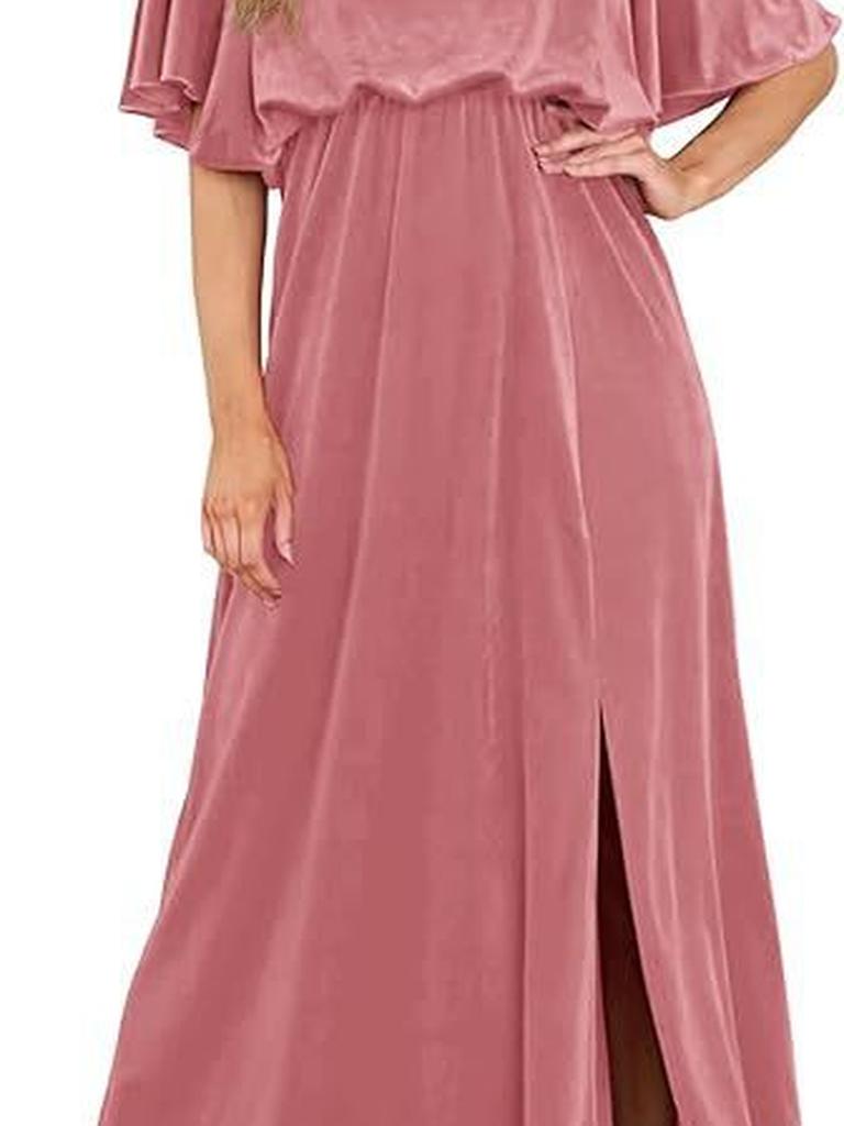 Autumn Winter New Women's Clothing Velvet Tiered Ruffles Sleeve Dress Women