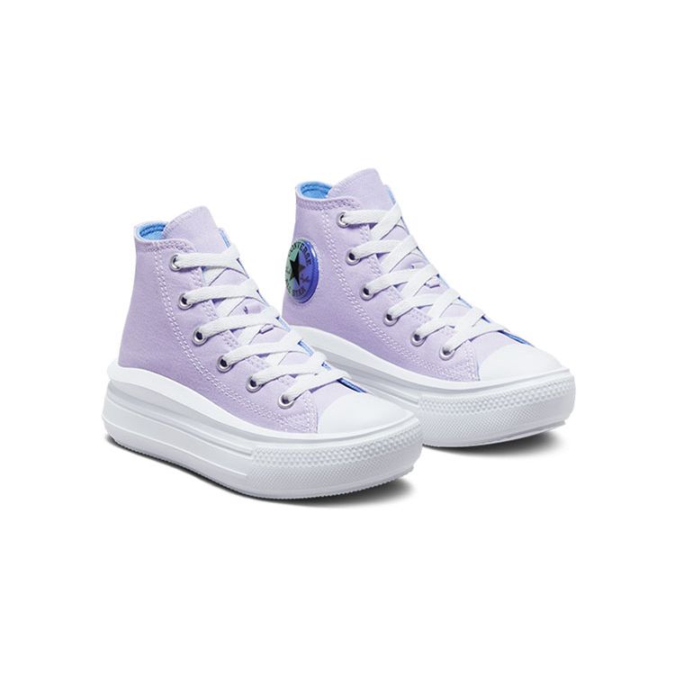 Converse Chuck Taylor All Star Move Platform High PS Gel Patch Kids Sneakers Purple Moonstone-Violet Royal-Pulse A02496C