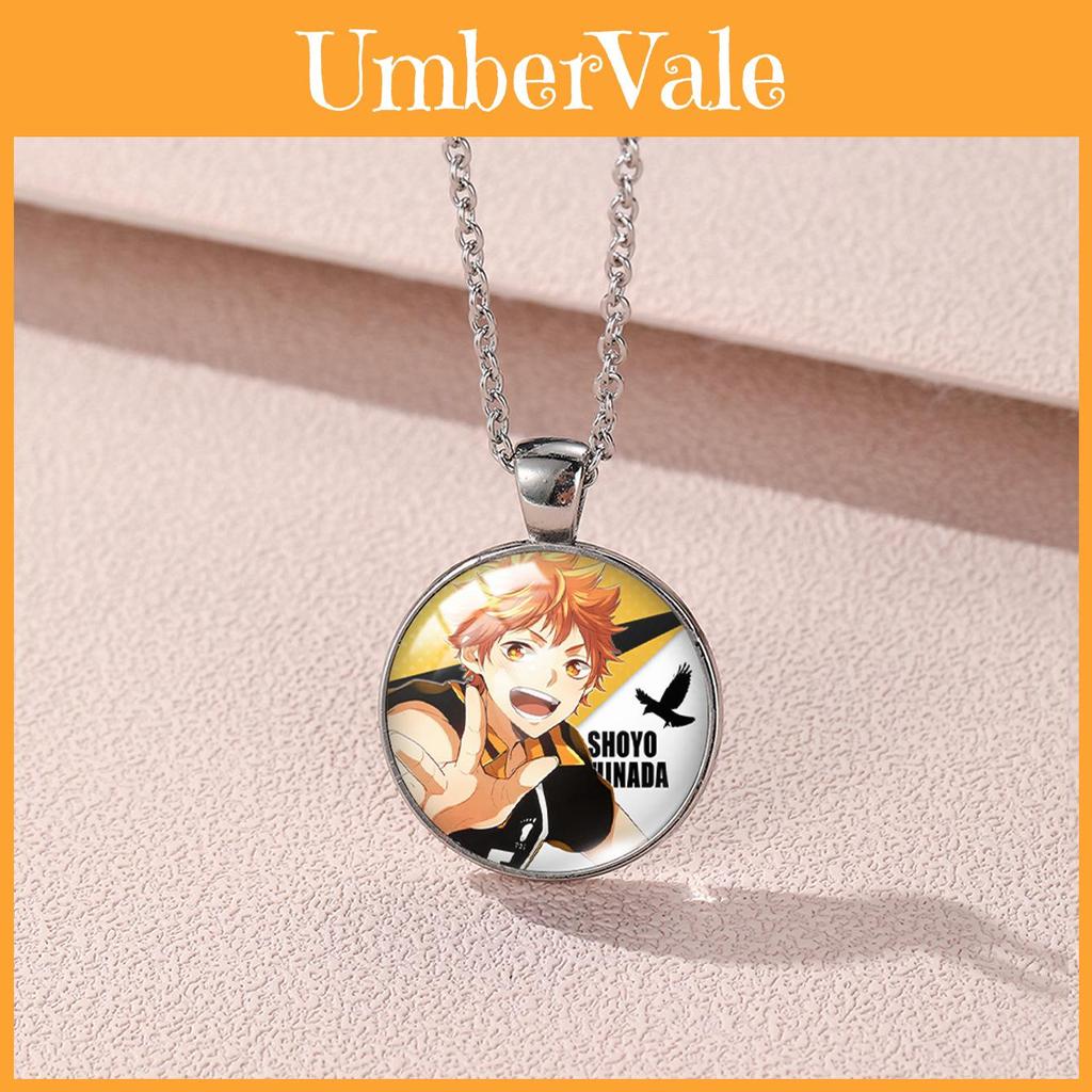 Elegante Collar de Piedras Preciosas Inspirado en Hinata Shoyo del Anime Para Fans del Voleibol Joyería Unisex