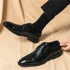 New Men's Fashion Crocodile Pattern Patchwork Lace Up Oxford Leather Shoes Wedding Prom Homecoming Footwear Zapatos Hombre