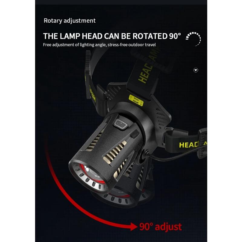 XHP360 High Power Fishing Headlamp USB Rechargeable LED Flashlights Camping Hiking Light Headlight Can Be Used As A Power Bank