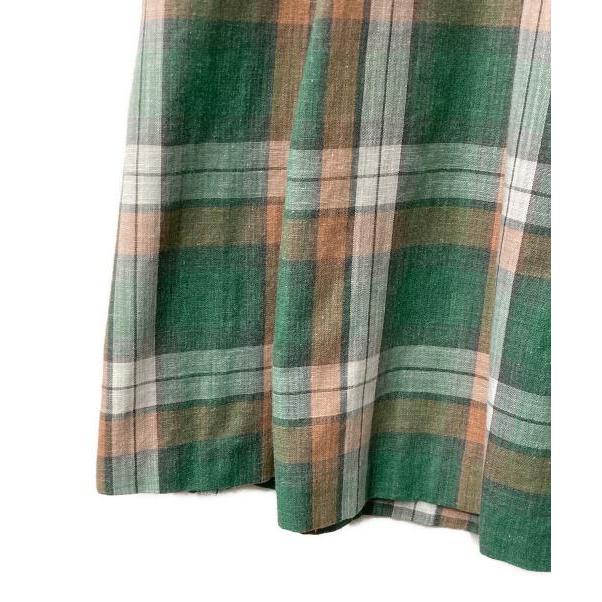 Used Summer tartan check flare skirt