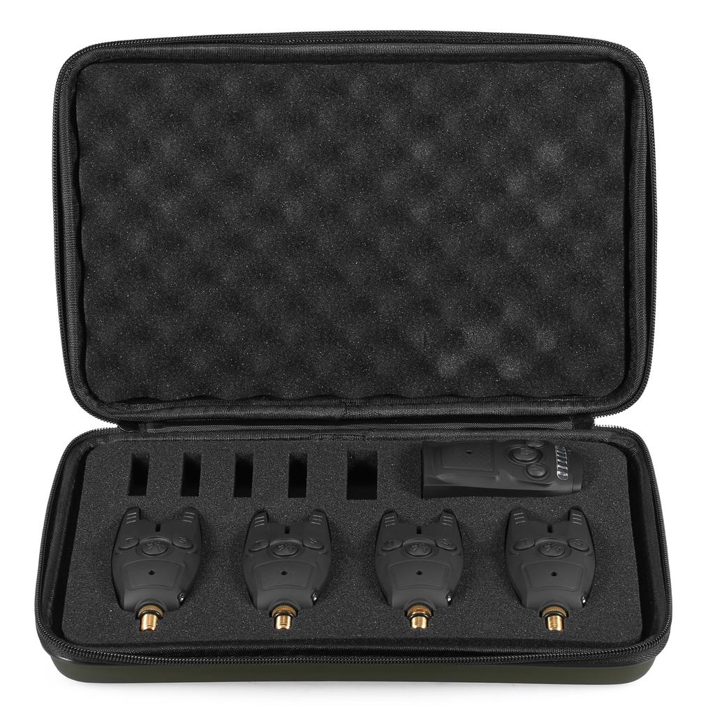 Lixada Sada signalizátorů záběru s přenosným pouzdrem Sada upozornění na záběr Svítící indikátor návnady Digitální signalizátor záběru Ki