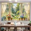 1Pcs Window Side Floral Landscape Decoration Background Backdrop For Photo Studio Photo Booth Party