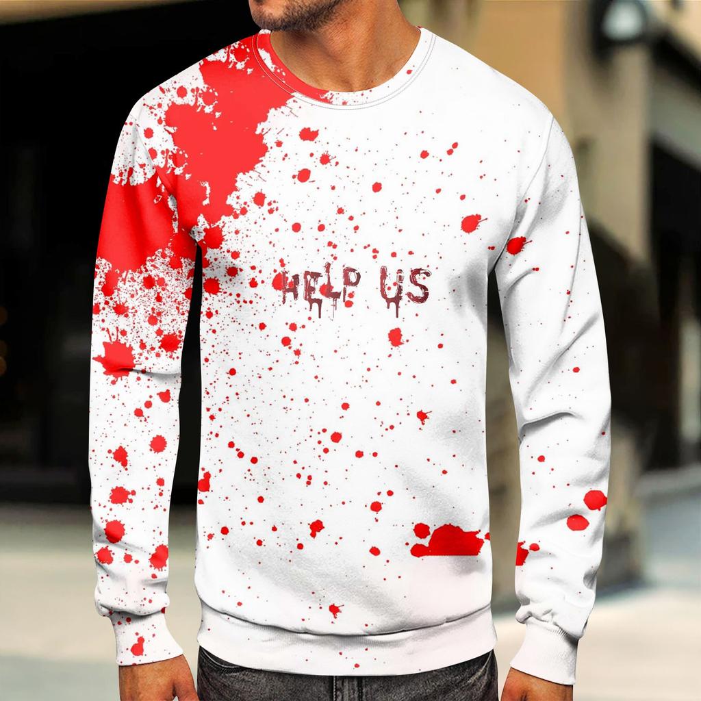 Pánská venkovní mikina s etnickým potiskem s volným dlouhým rukávem