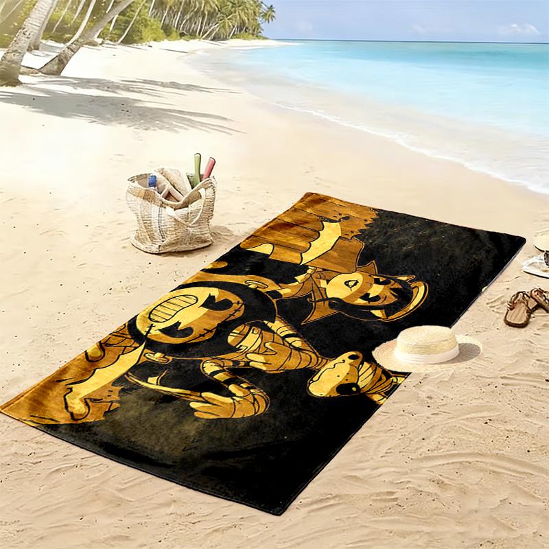 Bendy and the Ink Machine Print Beach Towel, Large Soft Quick Dry Towel for Beach Camping Swimming