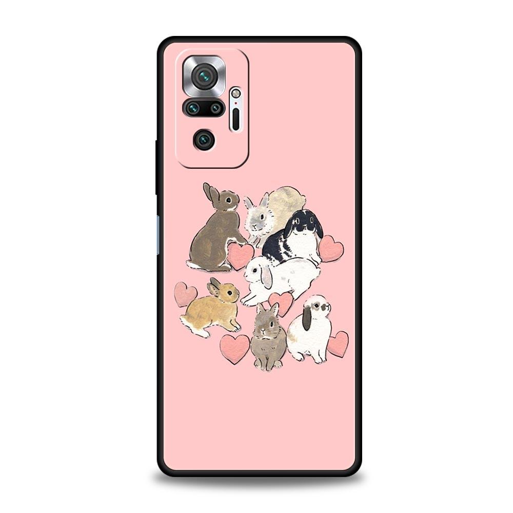 Phone Case For Xiaomi Redmi Note 14 13 12 5G 9S 9 10 11 Pro Plus 4G 9T 14C 13C 12C 10C 9C 9A Soft Cover Cute Colorful Rabbit