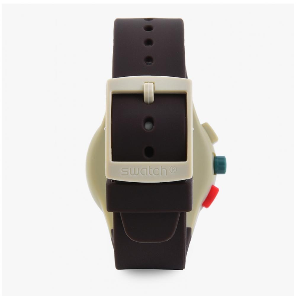 Swatch SuSt402 ObSidian Ink Zegarek Męski Uretanowy