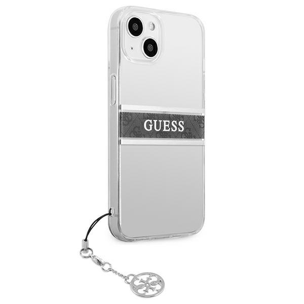 Guess Guhcp13Skb4Ggr Iphone 13 Mini 5.4 Transparent Hardcase 4G Grey Strap Charm