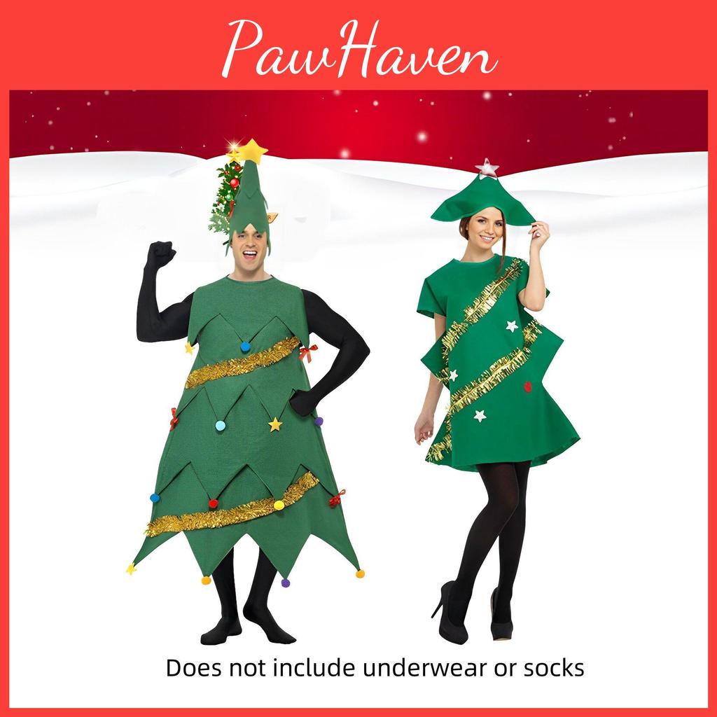 Festive Christmas Tree Dress-up Costume For Grownups Pictures Performances Gifts