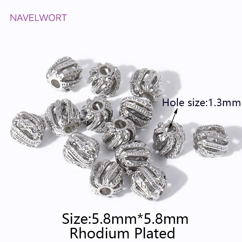 Brass 18K Gold Plated Hollow Twill Spacer Beads For Beading Jewelry Fittings,Beads Separators,DIY Jewelry Making Accessories