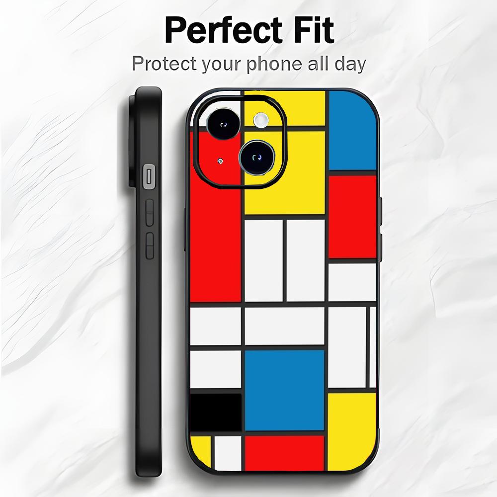 Abstract Iconic Art P-Piet Mondrian Phone Case Phone Case Soft Packaging Lightweight For iPhone17 16 15 14 13ProMax
