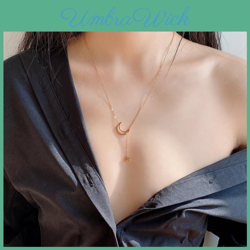 Bohemian And Punk Style Moon And Star Necklace Wholesale Fashionable Jewelry