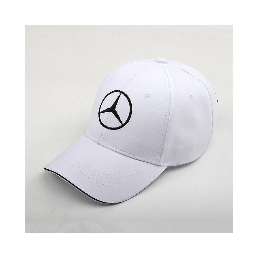(bianca) Berretto da Baseball Regolabile in Cotone Snapback Cappello Casual da Esterno per Logo Mercedes Benz Amg W203 W204 W205 W210 W211 W212 W213 C63 G63