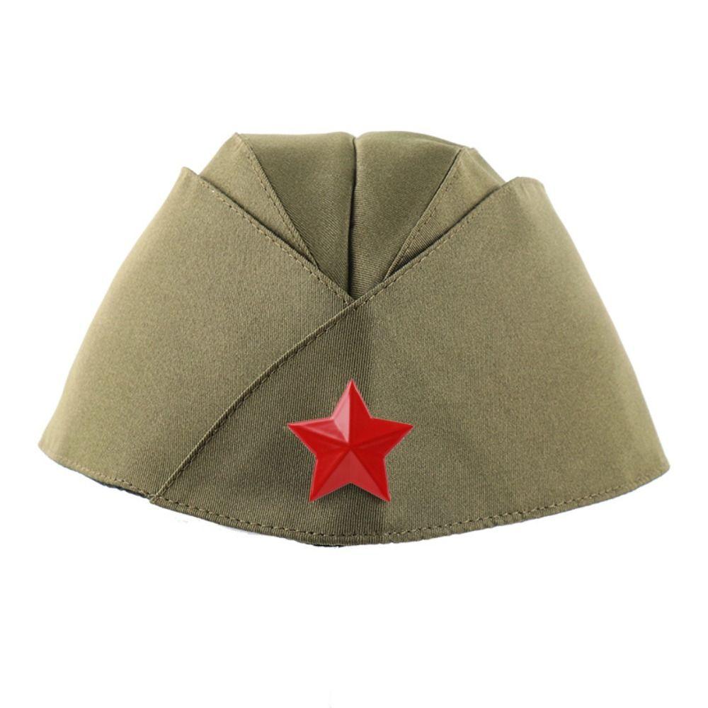 Fashion Red Star Badge Soviet Style Garrison Cap Green Cosplay Pilot Cap Stage Performances Russian Cap For Man Women Unisex