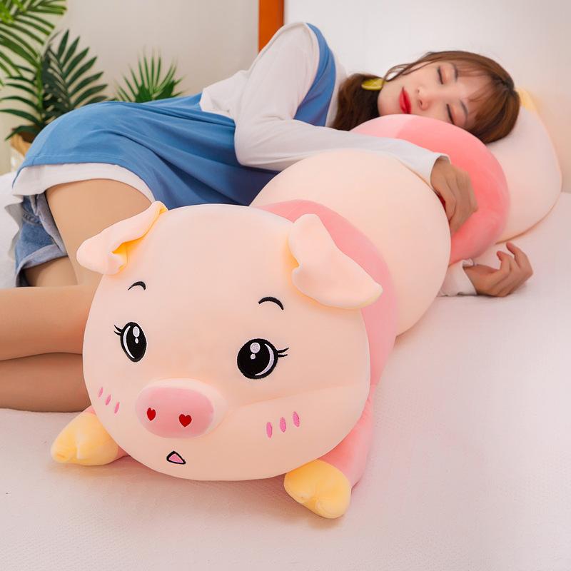 Peluş Oyuncak Yeni Tırtıl Domuz Bebek Doldurulmuş Oyuncak Sevimli Sevimli Aşağı Pamuk Domuz Uyku Yastığı Toptan