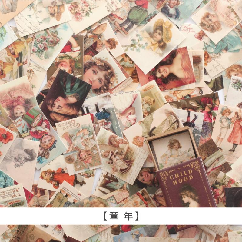100pcs/Box Vintage Paper Kraft Cardstock Scrapbooking/Card Making/Journaling Project DIY Diary Decoration LOMO Card Van Gogh