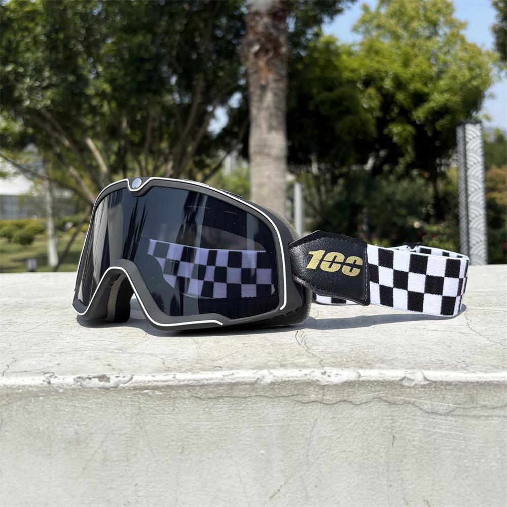 Retro Motorcycle Goggles Ski Glasses 100 Motocross Sunglasses Vintage Eyewear Helmet Cycling Racing Cafe Racer Chopper MTB ATV