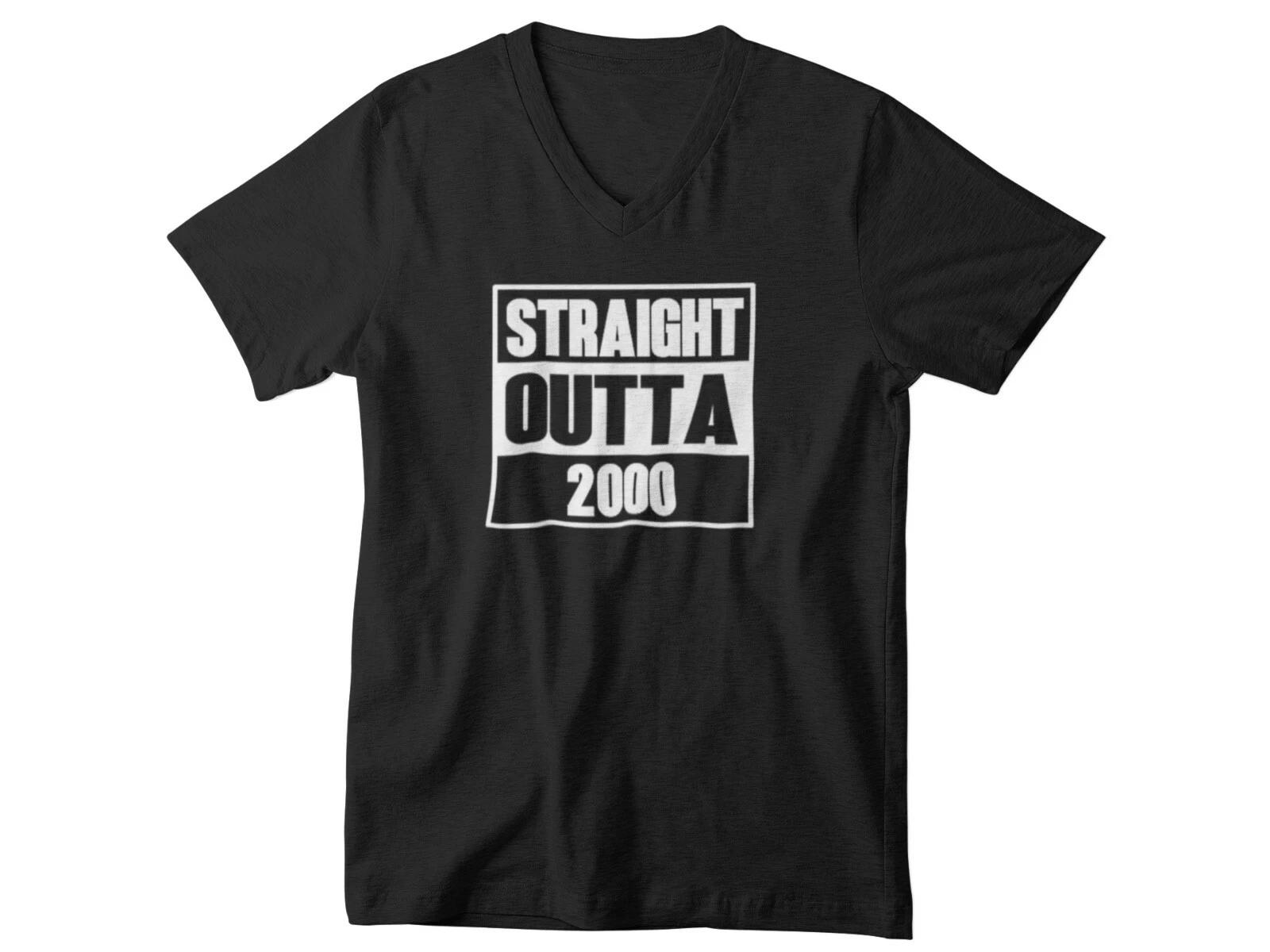 Mens V-neck Straight Outta 2000 T-Shirt 23 Years of Being 23rd Birthday Gift Tee L
