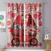 2pcs Valentine's Day Love Gnome & Heart Curtains   Perfect for Festive Window Decor   Charming Home Bedroom Living Room Decor