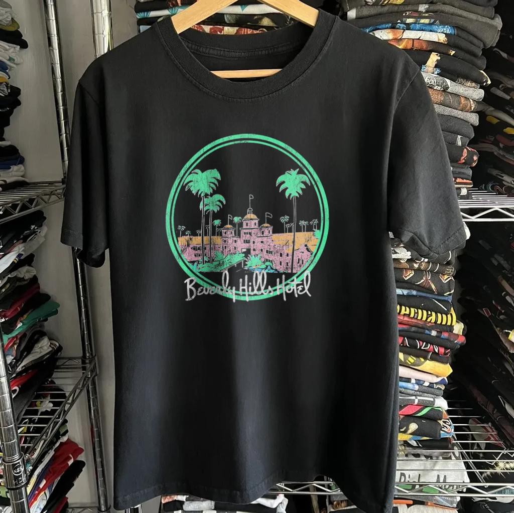 80s Beverly Hills Hotel Sunset Promo T-Shirt Black L