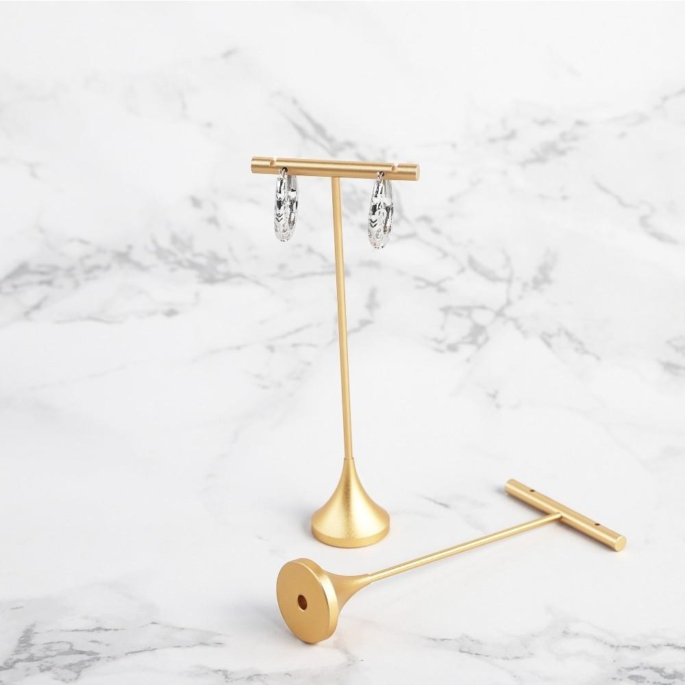 Aluminum Zinc Zinc Alloy T-Shape Earring Display Stand Dangle Jewelry Ring Organizer  Jewelry Storage