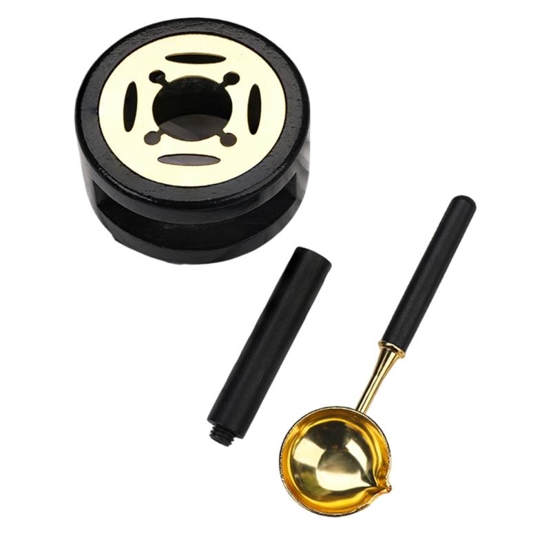 3 Pcs Wax Seal Warmer Melting Set Melting Spoon Wax Seal Stamp Handle for Stamp Sealing Gift Wrapping Private Envelope