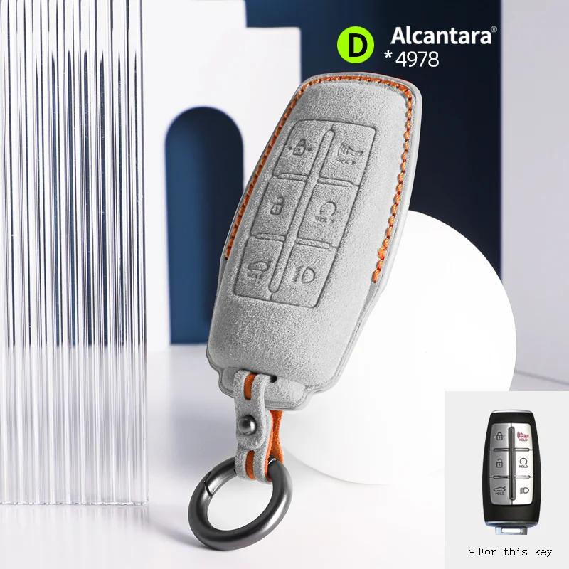 Interior Mouldings Car Key Case Cover Shell For Hyundai Genesis G80 GV70 Gv80 GV90 2020 2021 2022 2023 2025 Remote Protector Int