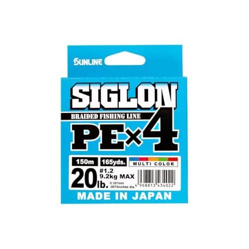 SUNLINE Compatible with All Genres High Sensitivity, High Strength Low Cost 4 Strand EX-PE Line SIGLON PE X 4 150m Multicolor (10m X 5 Colored) No. 1