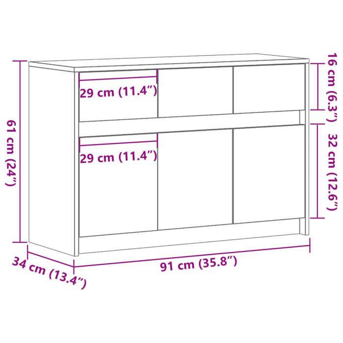 VidaXL TV Cabinet with LED White 91x34x61 Cm Engineered Wood 852180