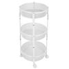 3 Tier Rolling Car Carbon Steel Round Folding Mobile Utility Storage Cart with Lockable Wheels for