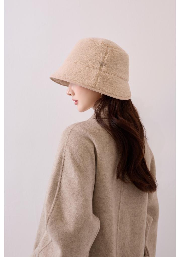 New autumn and winter thickened plush hat women's cold-proof versatile fashion warm lamb wool basin hat ear protection bucket hat