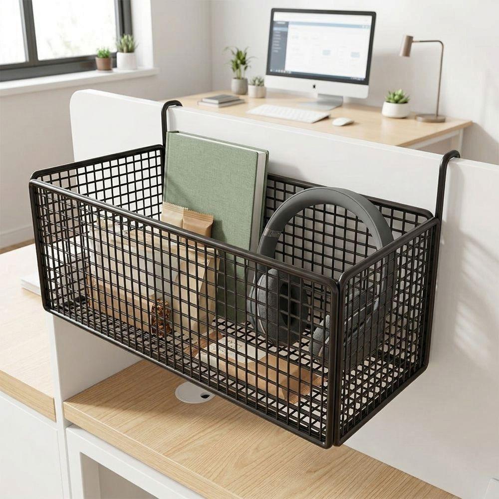 No Drill Space-Saving Shelf Hollow Door Bedroom Organizer Simple Bedside Hanging Basket  Bedroom