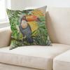 1Pc Tropical Style Cushion Cover Green Toucan Print Pillowcase For Sofa Bed Decorative Home Living Room 45X45Cm