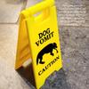 2PCS Cat and Dog Vomit Signs 4 Inch Cat Vomit Caution Sign Funny Cat Dog Warning Sign Decoration For Cat Dog Lovers Yellow