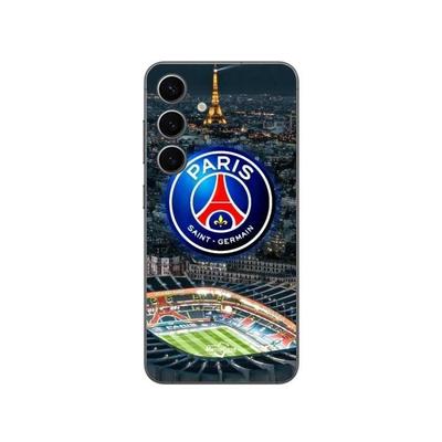 Coque - MANIACASE - Samsung Galaxy S24 FE - Souple - Noir - PSG Logo, Stade, Nuit, Tour Eiffel